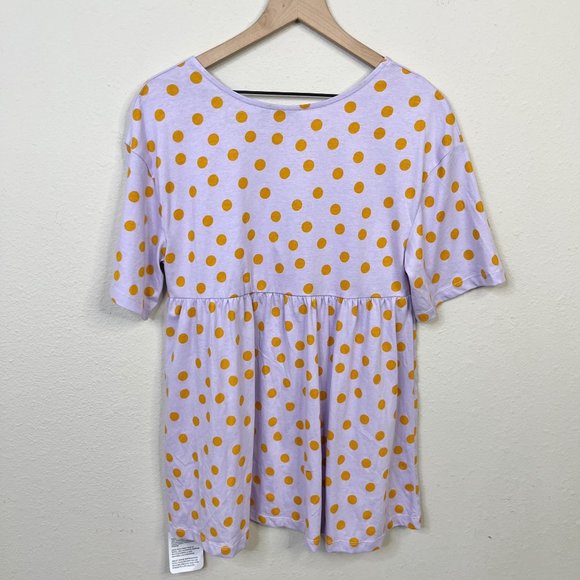 ASOS Design Women's Baby Doll Dress Size 0 Lilac Polka Dot Tie Oversized - Picture 5 of 12